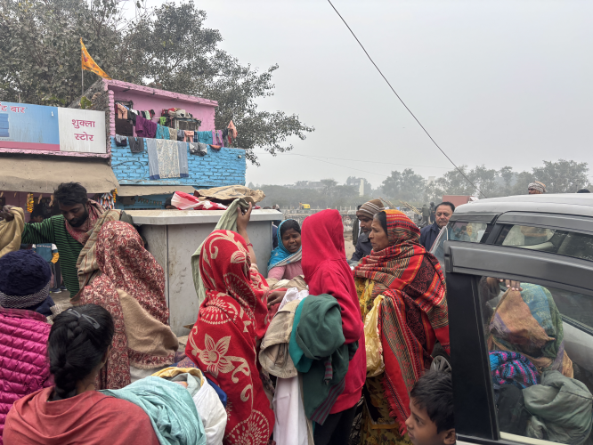 Clothes donation on New Year