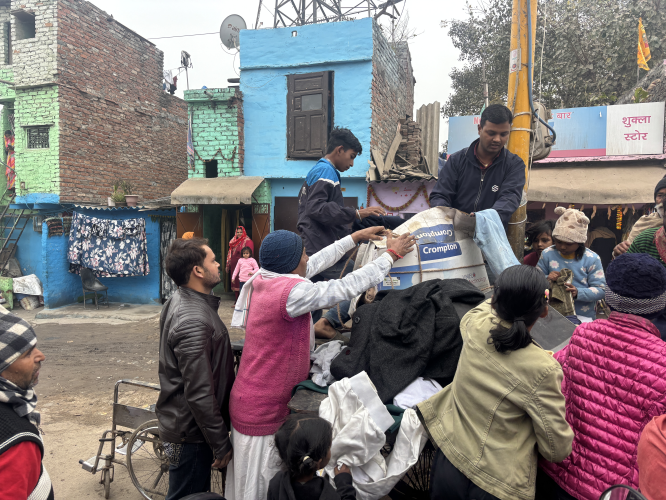 Clothes donation on New Year