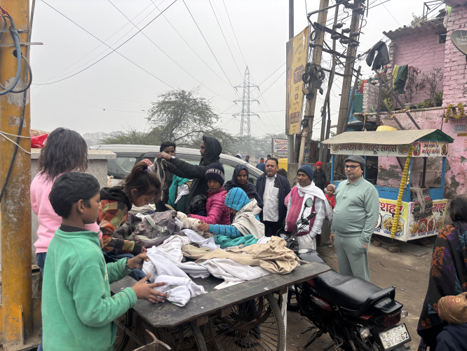 Clothes donation on New Year