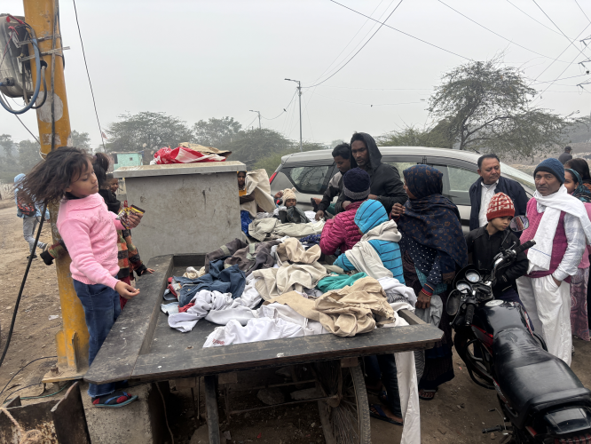 Clothes donation on New Year