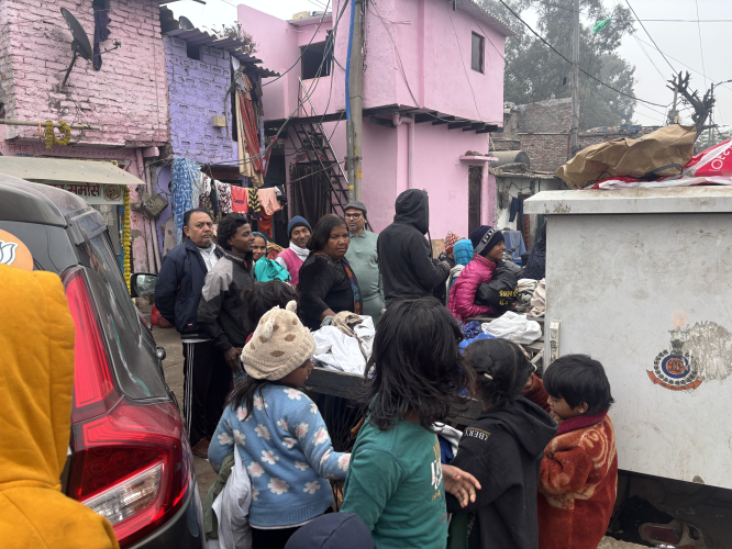 Clothes donation on New Year