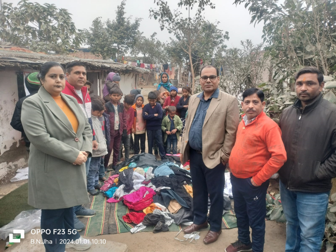 Cloths Distribution in Sarnarthi Camp on New Year