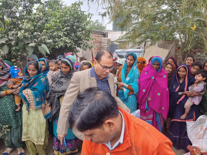 Cloths Distribution in Sarnarthi Camp on New Year